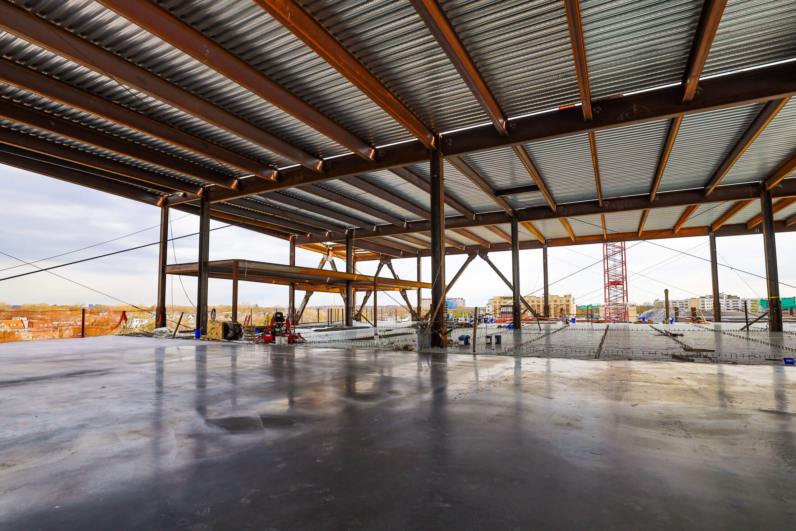 Industrial warehouse facility under construction