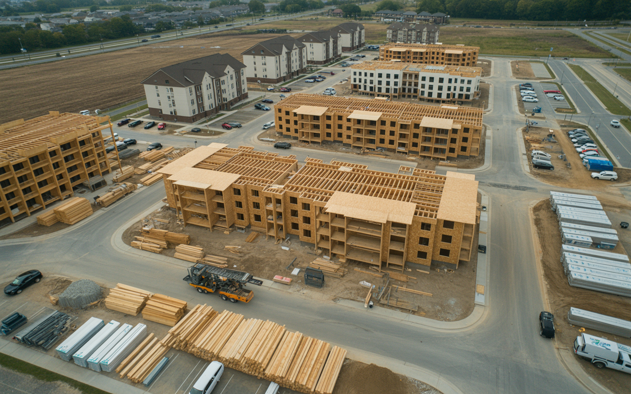 Multifamily apartment development under construction